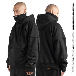 Anvil High Collar Hoodie Black