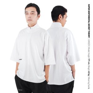 Basic Boxy Zipper Heavyweight Tshirt White